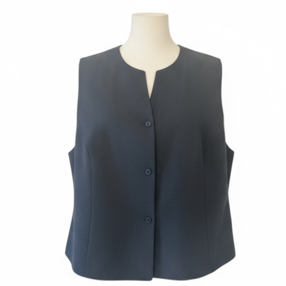Jones New York Plus Size Blue Sleeveless Vest